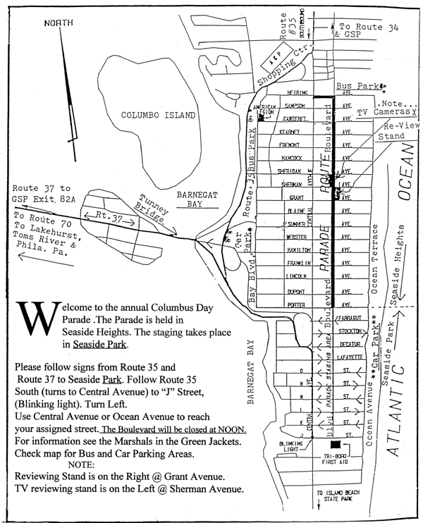 Columbus Day Parade Route