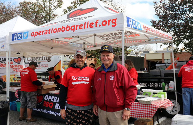 David Keith, Operation BBQ Relief Area Coordinator for New Jersey, and Mayor Maurice B. Hill 