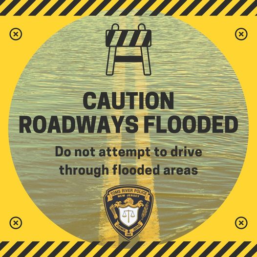 Roadways flooded in Toms River