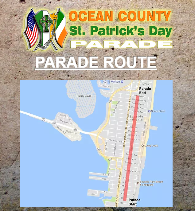 Ocean County St Patricks Day Parade Route