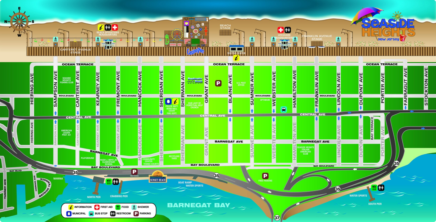 Location Map of the Jersey Shore Summer Concerts