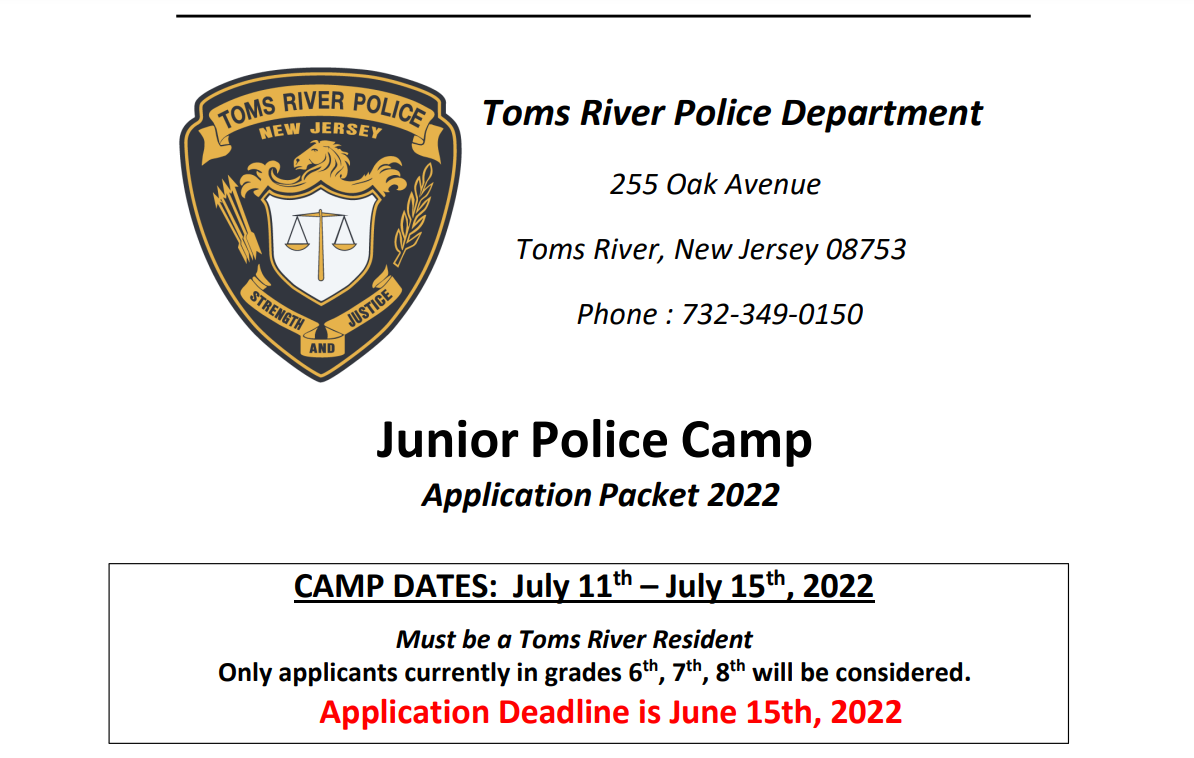 Toms River Police Dept. Junior Camp
