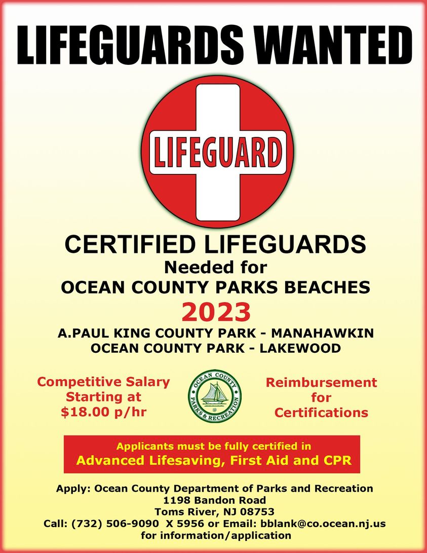 Experienced Lifeguards needed for lake beaches!