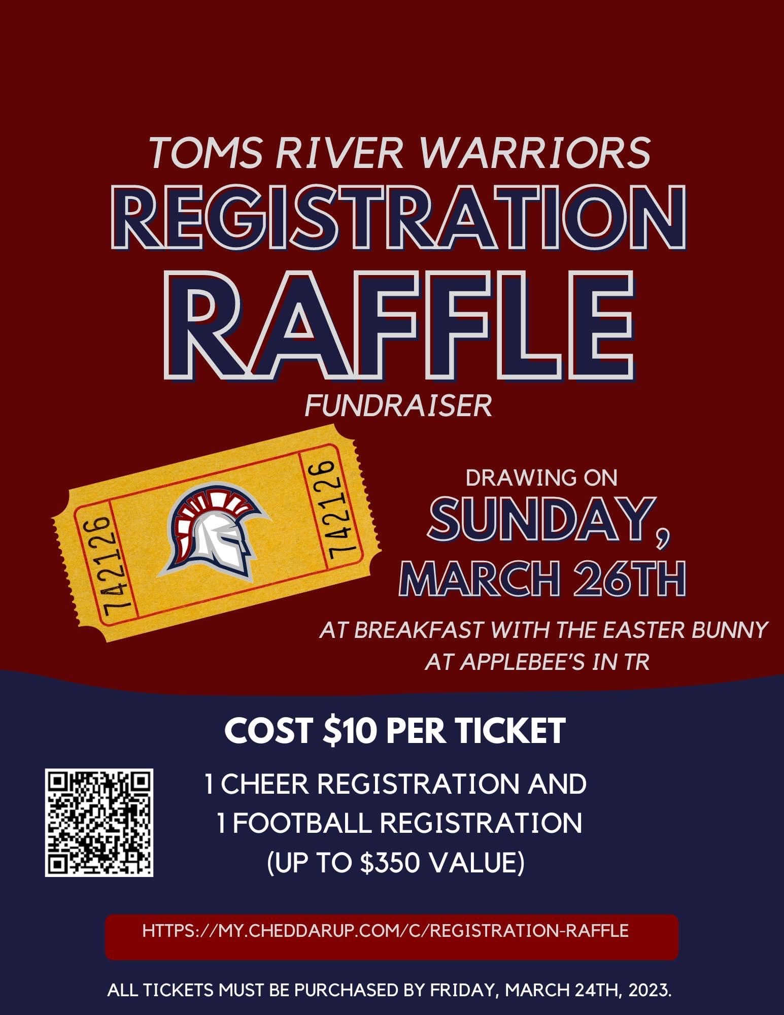 Win a FREE Registration for Toms River Warriors Football & Cheer