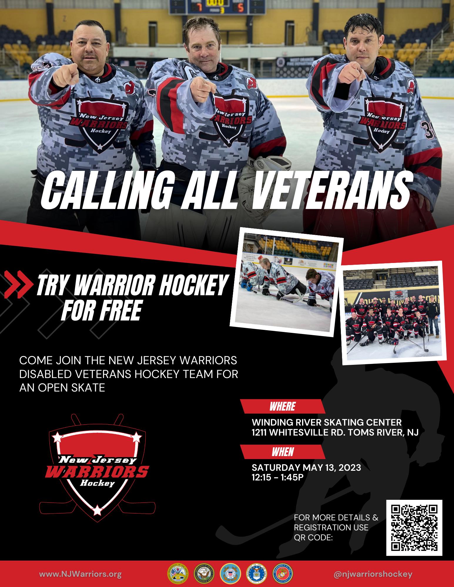 The NJ Warriors Hockey are looking for veterans in the NJ area who are interested in joining our team!