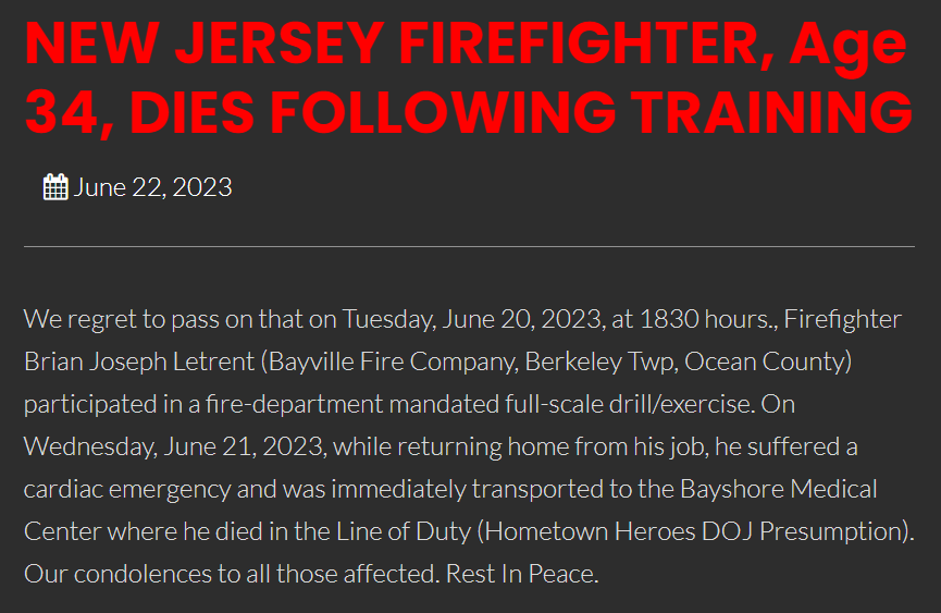 Firefighter Brian Letrent News Report