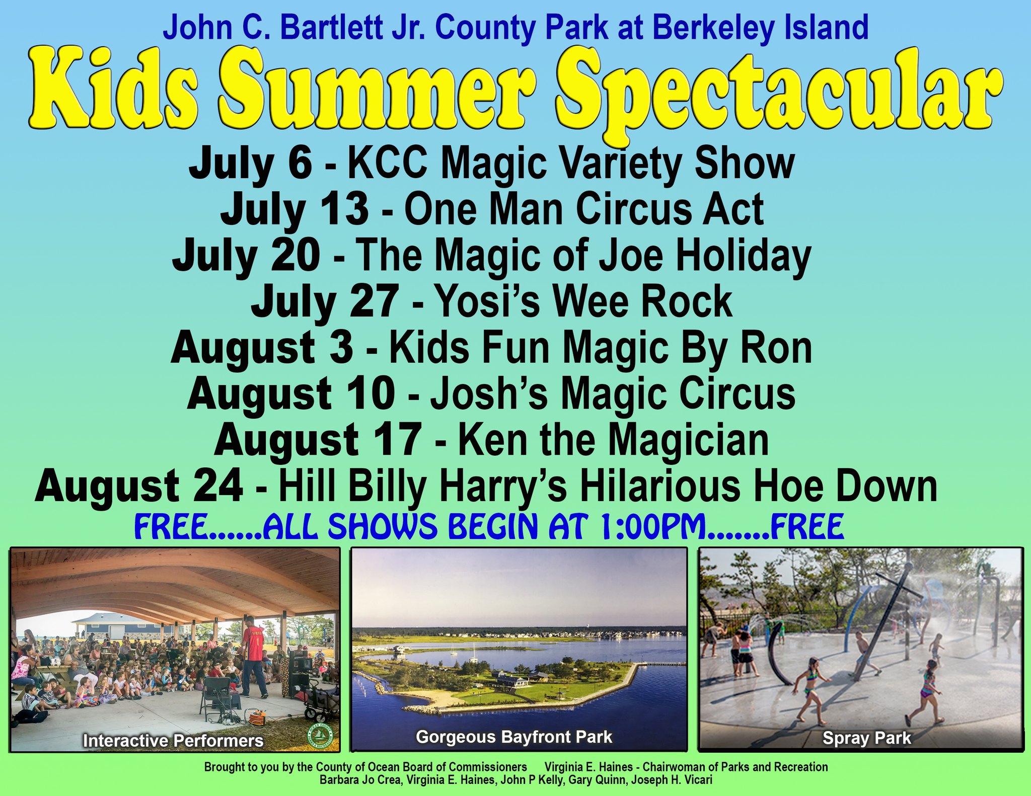 FREE shows every Thursday at the John C. Bartlett Jr. County Park at Berkeley Island