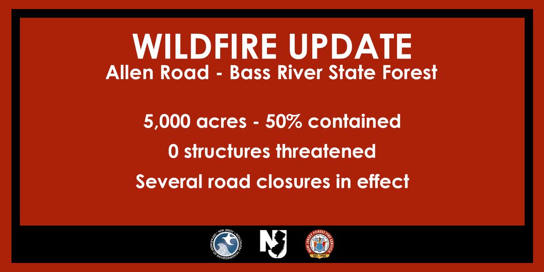 50% Contained Of 5,000 Acres Of Wildfire Burning In South Jersey Forest ...