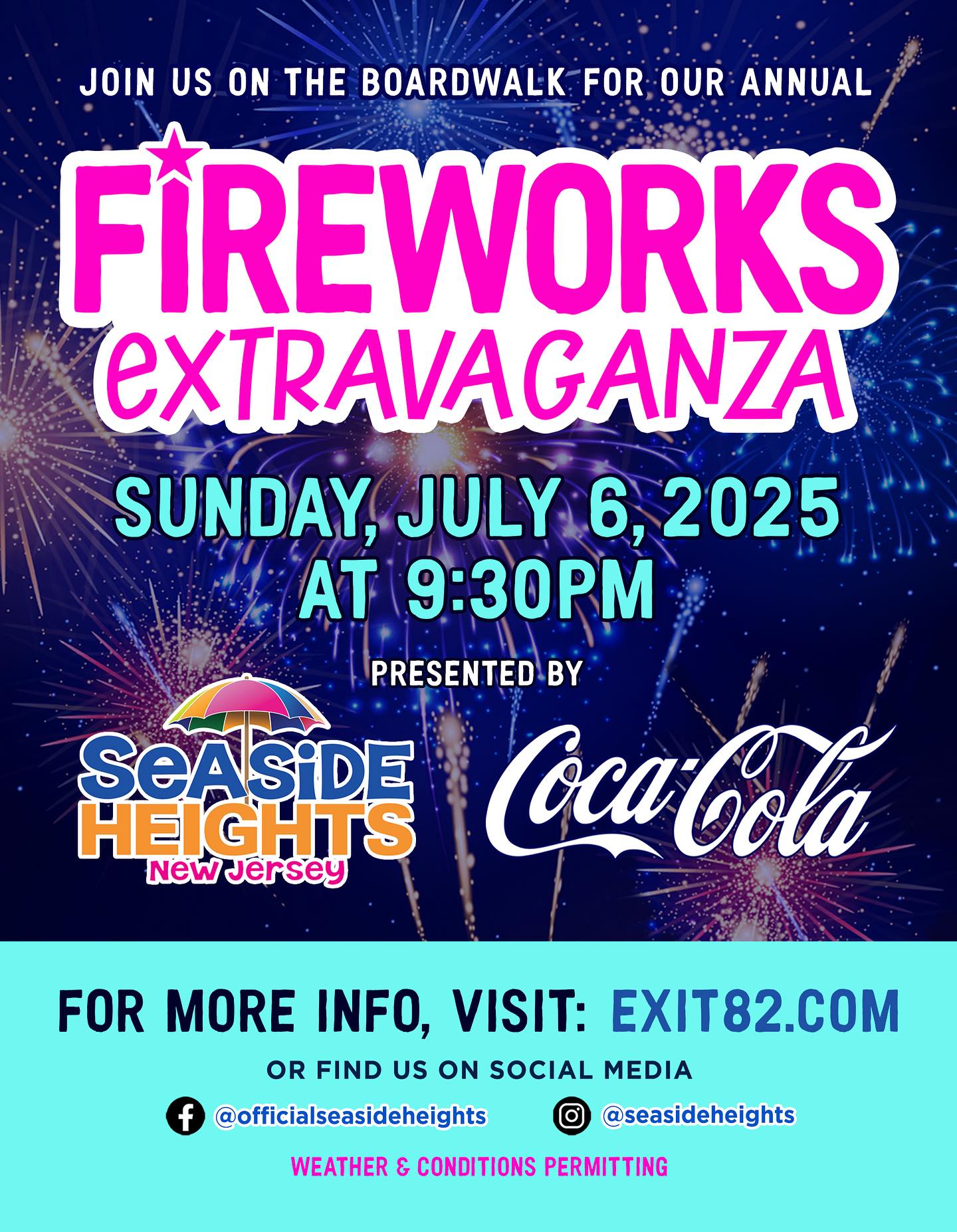 Seaside Heights Boardwalk Fireworks 2025