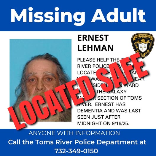 Missing Toms River Man Has Been Located Safely