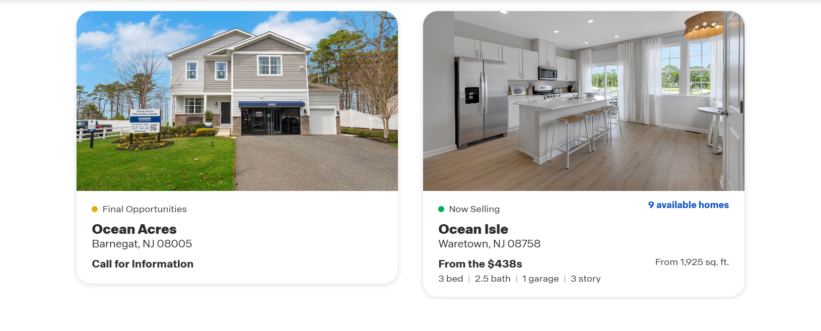 D.R. Horton offers new homes in Ocean Acres, Barnegat, NJ, featuring spacious, open-concept floor plans with upgrades like quartz countertops and stainless steel appliances. Homes start at $579,990 and are designed for easy living with access to local shopping, dining, and entertainment.