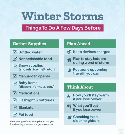 Prepare for winter storms