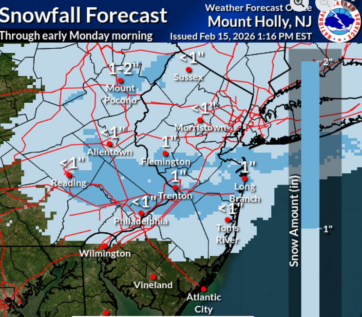 Up to 2 Inches of Snow Expected in NJ: Check the Forecast - TomsRiver.org