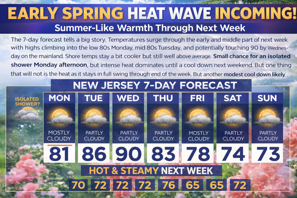 EARLY SPRING HEAT WAVE: SUMMER‑LIKE TEMPS SET TO SURGE ACROSS NEW ...